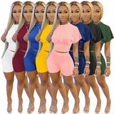 HAOYUAN Workout Two Piece Set Tracksuit Women Summer Corset Waist Crop Top Biker Shorts Sweat Suits Lounge Outfits Matching Sets
