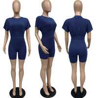 HAOYUAN Workout Two Piece Set Tracksuit Women Summer Corset Waist Crop Top Biker Shorts Sweat Suits Lounge Outfits Matching Sets