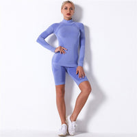 Fitness Sports Suits Two Piece Sets Seamless Yoga Leggings Sets Push Up Gym Sports Outfit Training Workout Sets Sportswear