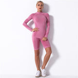 Fitness Sports Suits Two Piece Sets Seamless Yoga Leggings Sets Push Up Gym Sports Outfit Training Workout Sets Sportswear
