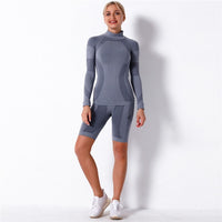 Fitness Sports Suits Two Piece Sets Seamless Yoga Leggings Sets Push Up Gym Sports Outfit Training Workout Sets Sportswear