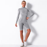 Fitness Sports Suits Two Piece Sets Seamless Yoga Leggings Sets Push Up Gym Sports Outfit Training Workout Sets Sportswear