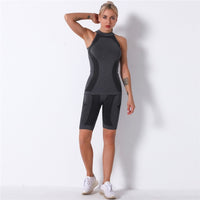 Fitness Sports Suits Two Piece Sets Seamless Yoga Leggings Sets Push Up Gym Sports Outfit Training Workout Sets Sportswear