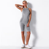 Fitness Sports Suits Two Piece Sets Seamless Yoga Leggings Sets Push Up Gym Sports Outfit Training Workout Sets Sportswear