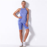 Fitness Sports Suits Two Piece Sets Seamless Yoga Leggings Sets Push Up Gym Sports Outfit Training Workout Sets Sportswear