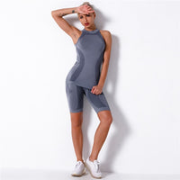 Fitness Sports Suits Two Piece Sets Seamless Yoga Leggings Sets Push Up Gym Sports Outfit Training Workout Sets Sportswear
