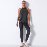 Fitness Sports Suits Two Piece Sets Seamless Yoga Leggings Sets Push Up Gym Sports Outfit Training Workout Sets Sportswear