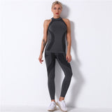 Fitness Sports Suits Two Piece Sets Seamless Yoga Leggings Sets Push Up Gym Sports Outfit Training Workout Sets Sportswear