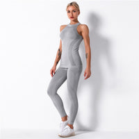 Fitness Sports Suits Two Piece Sets Seamless Yoga Leggings Sets Push Up Gym Sports Outfit Training Workout Sets Sportswear
