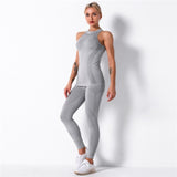 Fitness Sports Suits Two Piece Sets Seamless Yoga Leggings Sets Push Up Gym Sports Outfit Training Workout Sets Sportswear