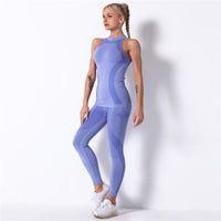 Fitness Sports Suits Two Piece Sets Seamless Yoga Leggings Sets Push Up Gym Sports Outfit Training Workout Sets Sportswear
