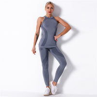 Fitness Sports Suits Two Piece Sets Seamless Yoga Leggings Sets Push Up Gym Sports Outfit Training Workout Sets Sportswear