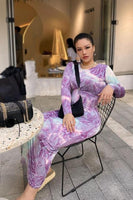 Colorful Long Sleeve O Neck Stretchy Long Dress 2021 Spring Autumn Women Solid Casual Elegant Robe Bodycon Maxi Dresses Vestidos