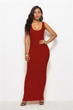 Colorful Long Sleeve O Neck Stretchy Long Dress 2021 Spring Autumn Women Solid Casual Elegant Robe Bodycon Maxi Dresses Vestidos