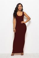Colorful Long Sleeve O Neck Stretchy Long Dress 2021 Spring Autumn Women Solid Casual Elegant Robe Bodycon Maxi Dresses Vestidos