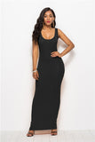 Colorful Long Sleeve O Neck Stretchy Long Dress 2021 Spring Autumn Women Solid Casual Elegant Robe Bodycon Maxi Dresses Vestidos