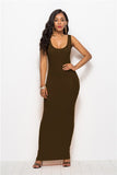 Colorful Long Sleeve O Neck Stretchy Long Dress 2021 Spring Autumn Women Solid Casual Elegant Robe Bodycon Maxi Dresses Vestidos