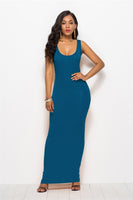 Colorful Long Sleeve O Neck Stretchy Long Dress 2021 Spring Autumn Women Solid Casual Elegant Robe Bodycon Maxi Dresses Vestidos