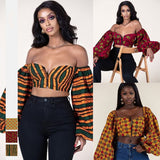 African Clothes Casual Traditional Tube Top Dashiki Fashion Sexy Women Plus Size Dubai Leisure Clothing Hippie Flat Shoulder