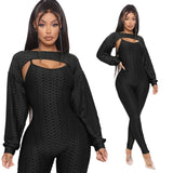 Joggers Women Set Plus Size Clothing Crop Top Jumpsuit Two Peice Set Stretch Sport Hollow Backless Casual Playsuit Overalls