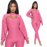 Joggers Women Set Plus Size Clothing Crop Top Jumpsuit Two Peice Set Stretch Sport Hollow Backless Casual Playsuit Overalls
