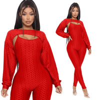 Joggers Women Set Plus Size Clothing Crop Top Jumpsuit Two Peice Set Stretch Sport Hollow Backless Casual Playsuit Overalls