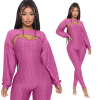 Joggers Women Set Plus Size Clothing Crop Top Jumpsuit Two Peice Set Stretch Sport Hollow Backless Casual Playsuit Overalls
