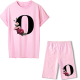 Women Two Piec Set Letter T Shirts And Shorts Set Summer Short Sleeve Tracksuit Joggers Biker Sports Suit Sexy Outfit For Female