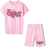 Summer Two Piece Set Bratz T Shirts And Shorts Women Suit Short Sleeve O-neck Casual Joggers Biker Pants Sexy Outfit For Female