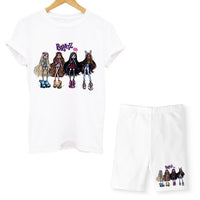 Summer Two Piece Set Bratz T Shirts And Shorts Women Suit Short Sleeve O-neck Casual Joggers Biker Pants Sexy Outfit For Female