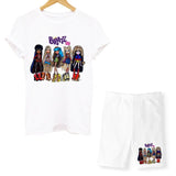 Summer Two Piece Set Bratz T Shirts And Shorts Women Suit Short Sleeve O-neck Casual Joggers Biker Pants Sexy Outfit For Female