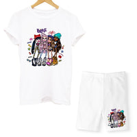 Summer Two Piece Set Bratz T Shirts And Shorts Women Suit Short Sleeve O-neck Casual Joggers Biker Pants Sexy Outfit For Female