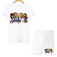 Summer Two Piece Set Bratz T Shirts And Shorts Women Suit Short Sleeve O-neck Casual Joggers Biker Pants Sexy Outfit For Female