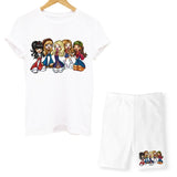 Summer Two Piece Set Bratz T Shirts And Shorts Women Suit Short Sleeve O-neck Casual Joggers Biker Pants Sexy Outfit For Female