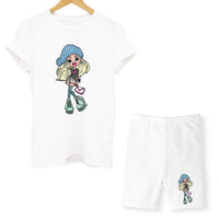 Summer Two Piece Set Bratz T Shirts And Shorts Women Suit Short Sleeve O-neck Casual Joggers Biker Pants Sexy Outfit For Female