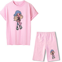 Summer Two Piece Set Bratz T Shirts And Shorts Women Suit Short Sleeve O-neck Casual Joggers Biker Pants Sexy Outfit For Female